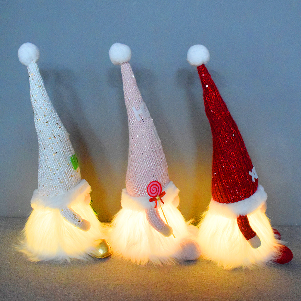 Figurine Gnom Boheng 2025 de Craciun- Traditional Tricotate de mana cu Iluminare