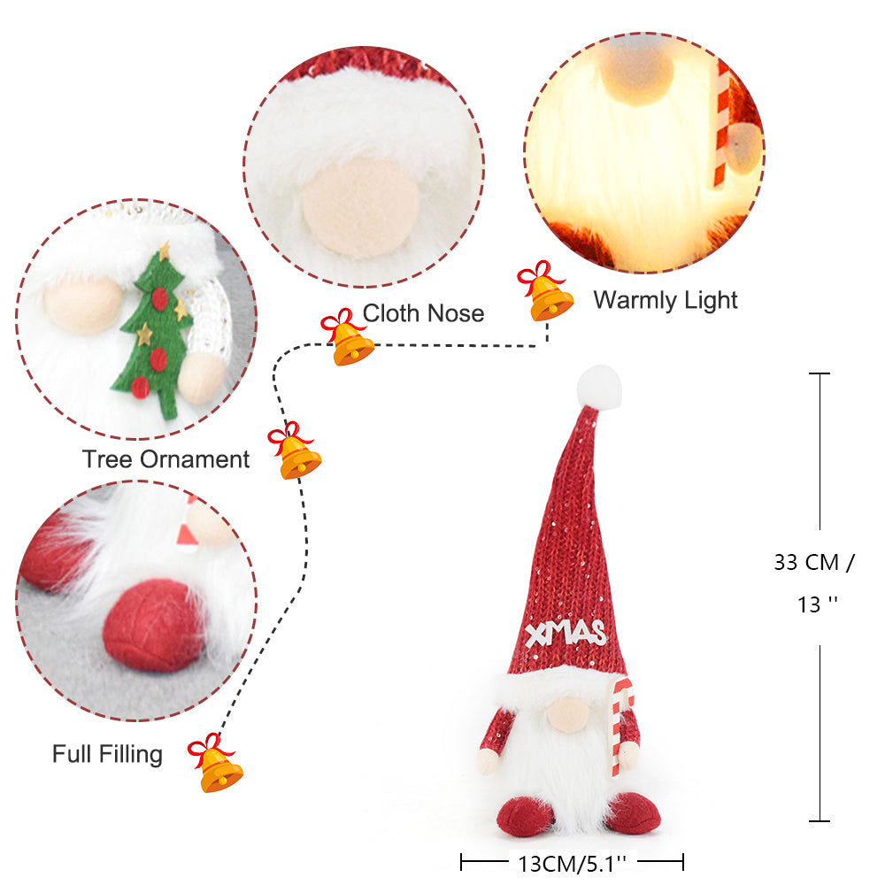 Figurine Gnom Boheng 2025 de Craciun- Traditional Tricotate de mana cu Iluminare