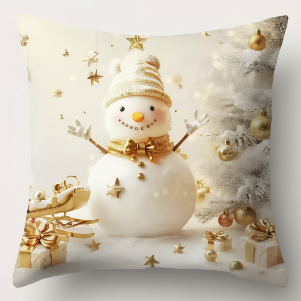 Husa perna decorativa de Craciun – Moș Craciun, Ren, Brad de Craciun, husa pentru perna de canapea, suite, camera, decoratiuni pentru casa set of 4