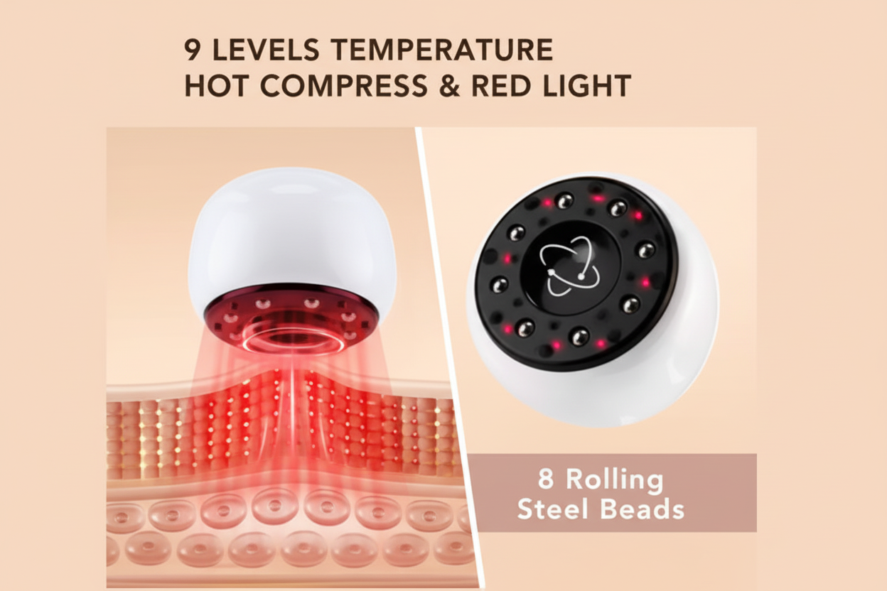 Dispozitiv electric pentru masaj cu ventuze – Cupping, Gua Sha & Compresă caldă